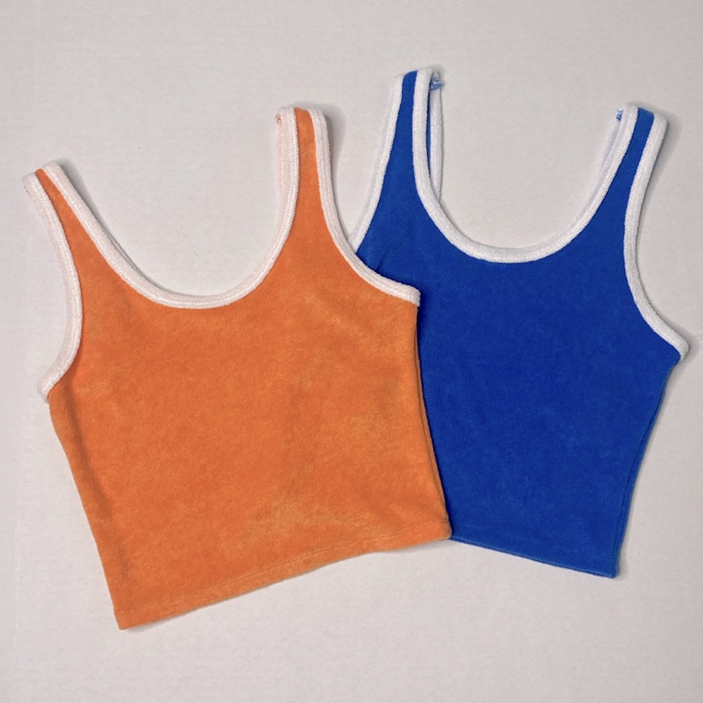 HOLLISTER Towel Tank Tops Blue Orange Bundle Size XS